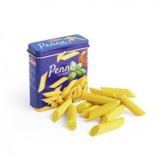 ERZI PÂTES PENNE EN BOIS ET LEUR BOITE EN METAL