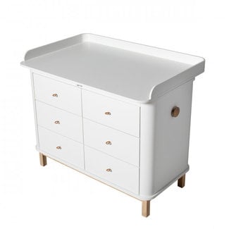 OLIVER FURNITURE COMMODE 6 TIROIRS WOOD & GRAND PLAN A LANGER BLANC/CHENE