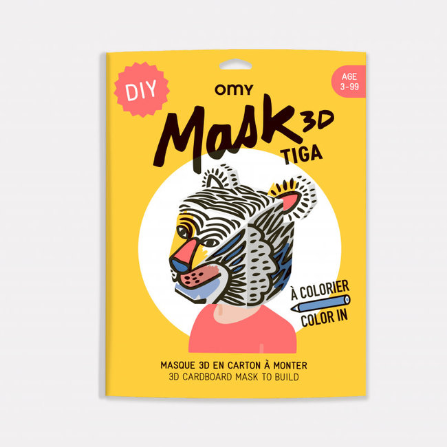 OMY MASQUE 3D À MONTER ET COLORIER - TIGRE