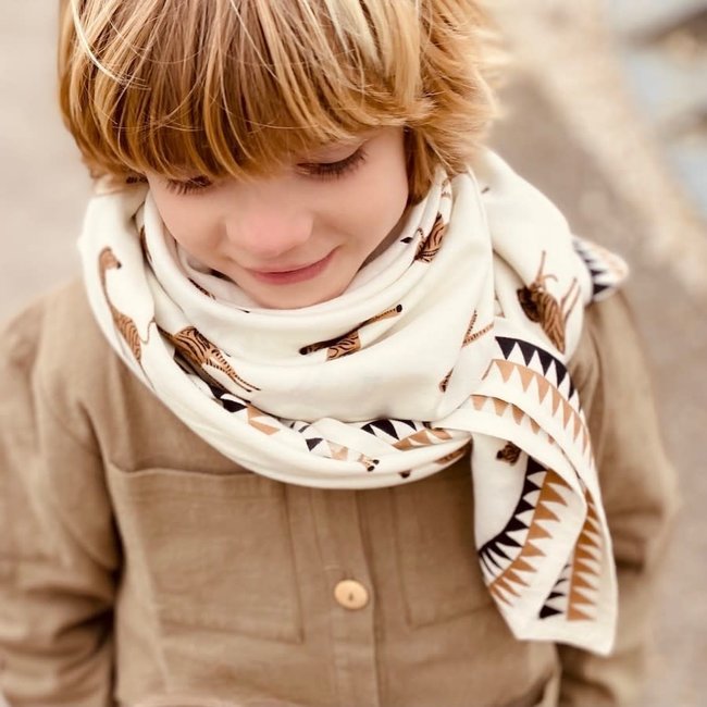 APACHES ZÈBRE CRÈME - GRAND FOULARD APACHES LATIKA