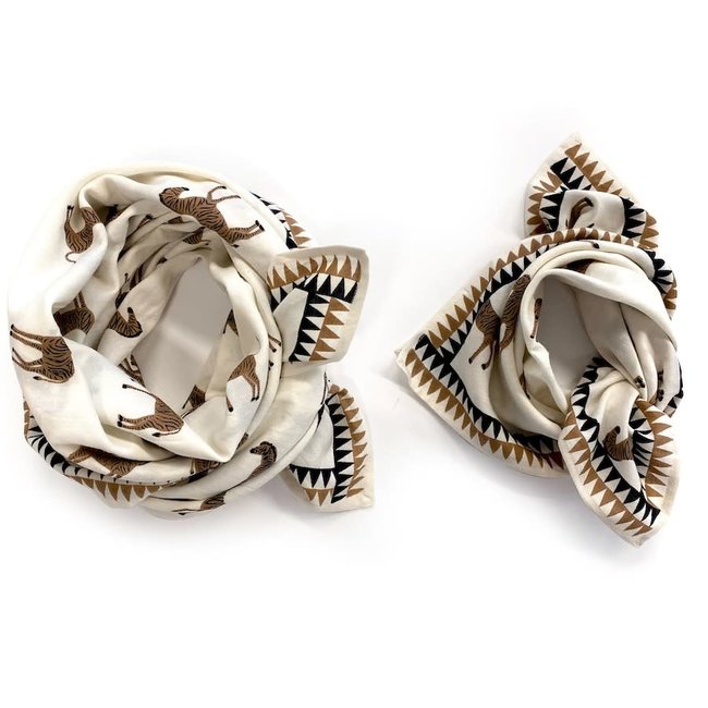 APACHES ZÈBRE CRÈME - GRAND FOULARD APACHES LATIKA