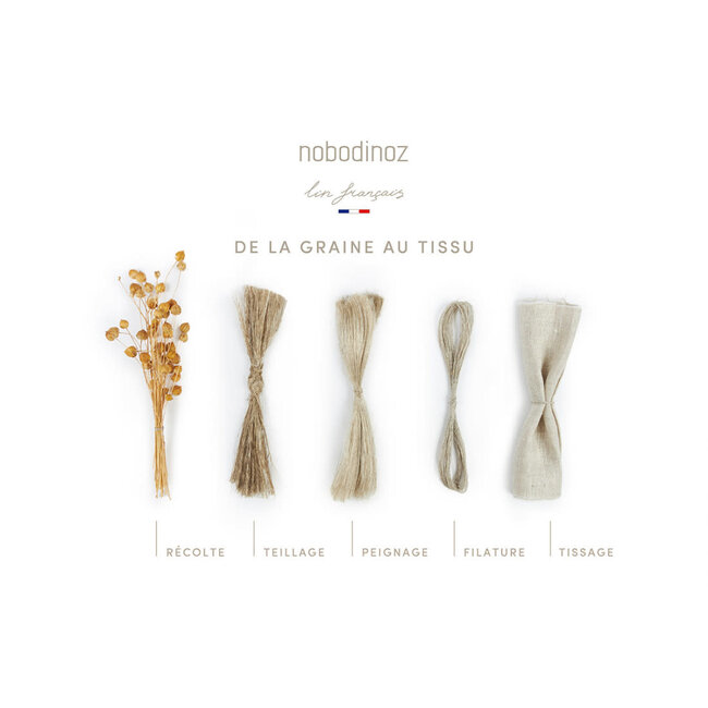 NOBODINOZ COUSSIN ÉTOILE 38X38CM "LIN FRANÇAIS" GREIGE