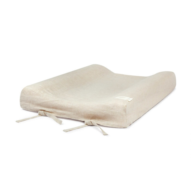 NOBODINOZ HOUSSE DE MATELAS À LANGER 70X50CM "LIN FRANÇAIS" GREIGE