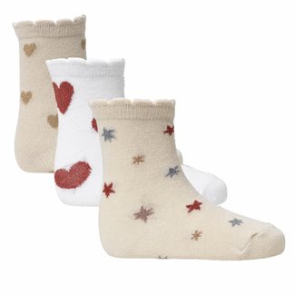 KONGES SLOJD 3 X PAIRES DE CHAUSSETTES JACQUARD - HEART/AISURU/STAR