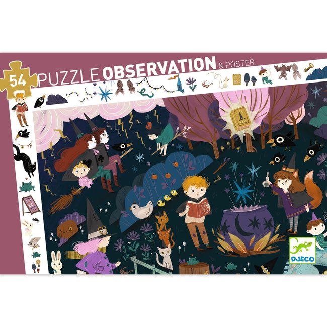 DJECO PUZZLE D'OBSERVATION 54PCS - APPRENTIS SORCIERS