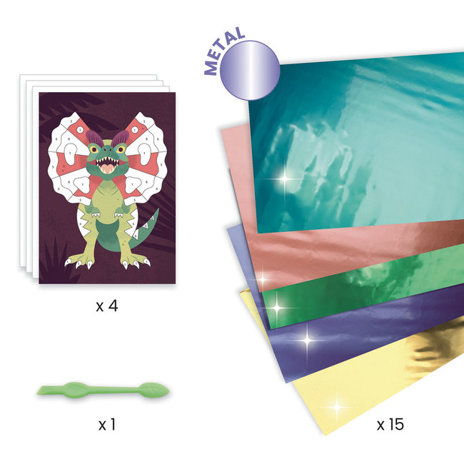 DJECO TABLEAU À MÉTALLISER -DINOSAURE JURASSIC 6-10ANS