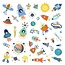 DJECO STICKERS - PLANCHE DE 160 AUTOCOLLANTS INTERSTELLAIRE 4-7ANS