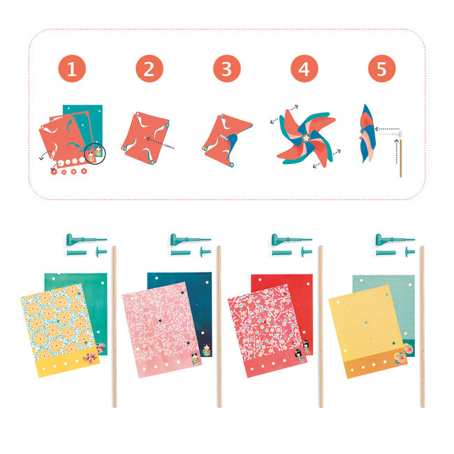 DJECO DIY - 4 MOULINS À VENT SWEET 5-8ANS