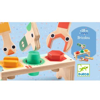 DJECO PREMIER SET DE BRICOLAGE EN BOIS "BRICOLOU" +18MOIS