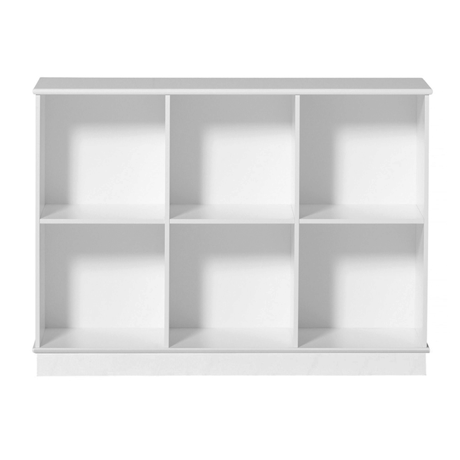 OLIVER FURNITURE ÉTAGÈRE 3X2 HORIZONTALE AVEC SOCLE BLANC