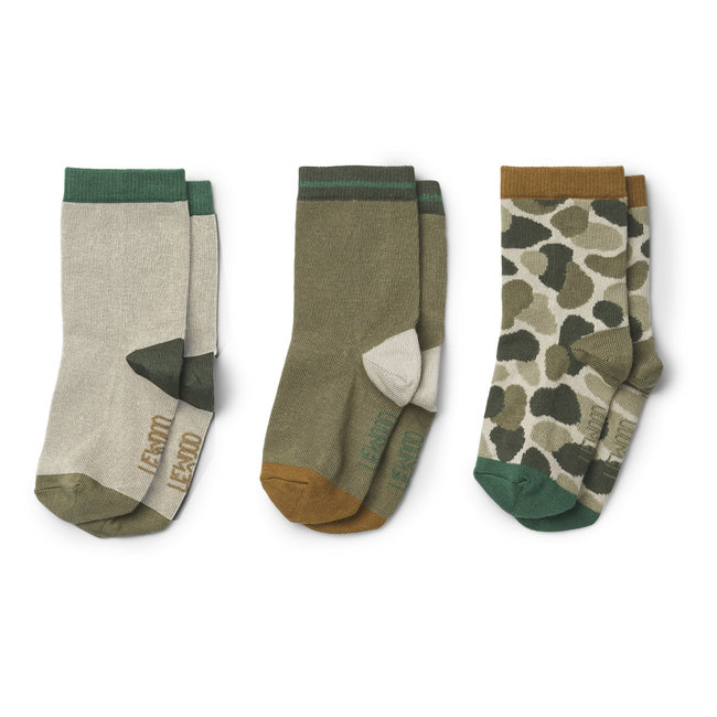 LIEWOOD 3 X PAIRES DE CHAUSSETTES "SILAS" CAMOUFLAGE GREEN MULTI MIX