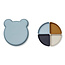 LIEWOOD ASSIETTE & 4 COMPARTIMENTS SILICONE "ARNE" BEAR SEA BLUE MIX