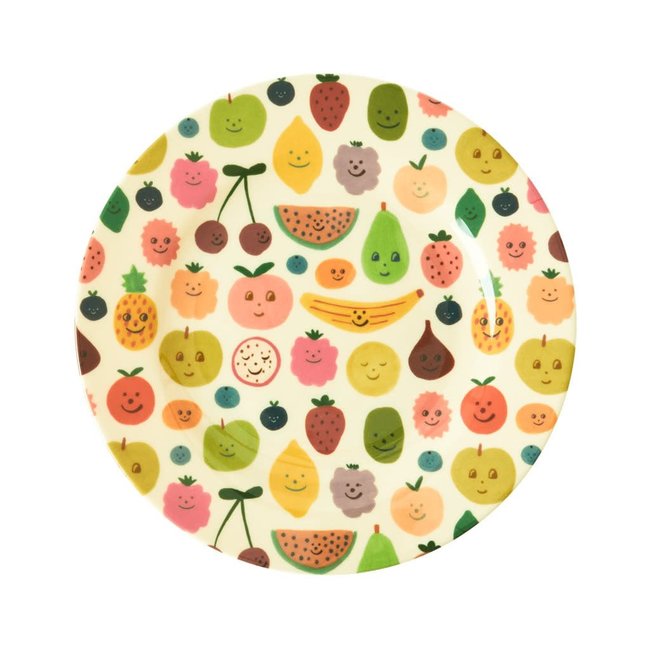 RICE ASSIETTE PLATE MÉLAMINE 20CM "HAPPY FRUITS"