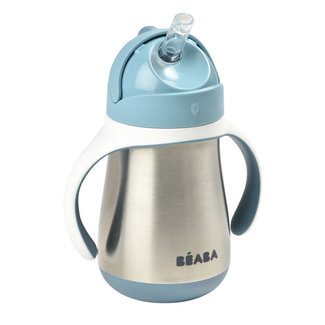 BEABA TASSE À PAILLE INOX 250ML - WINDY BLUE
