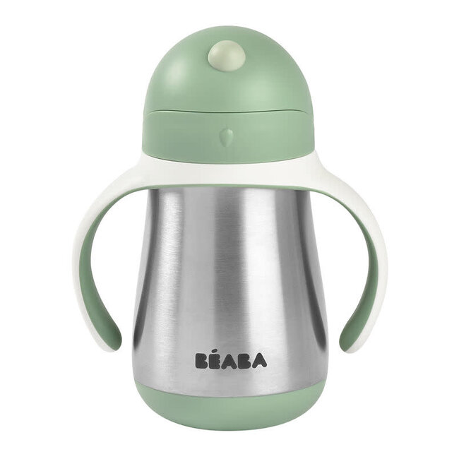 BEABA TASSE À PAILLE INOX 250ML - SAGE GREEN