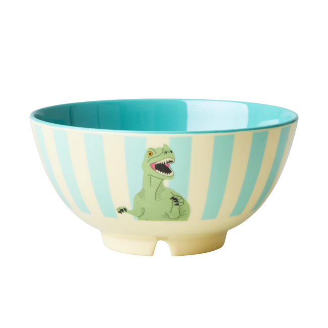 RICE GRAND BOL MÉLAMINE RICE - DINO BLEU CLAIR