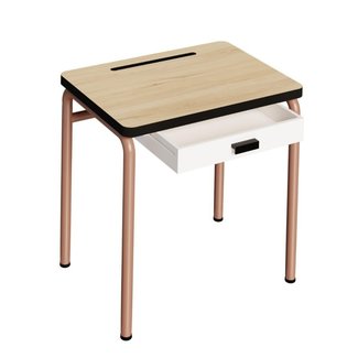 LES GAMBETTES BUREAU ENFANT REGINE BOIS CLAIR - PIEDS TERRACOTTA