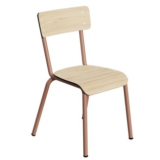 LES GAMBETTES CHAISE ENFANT 6-12ANS COLETTE UNI BOIS CLAIR - PIEDS TERRACOTTA