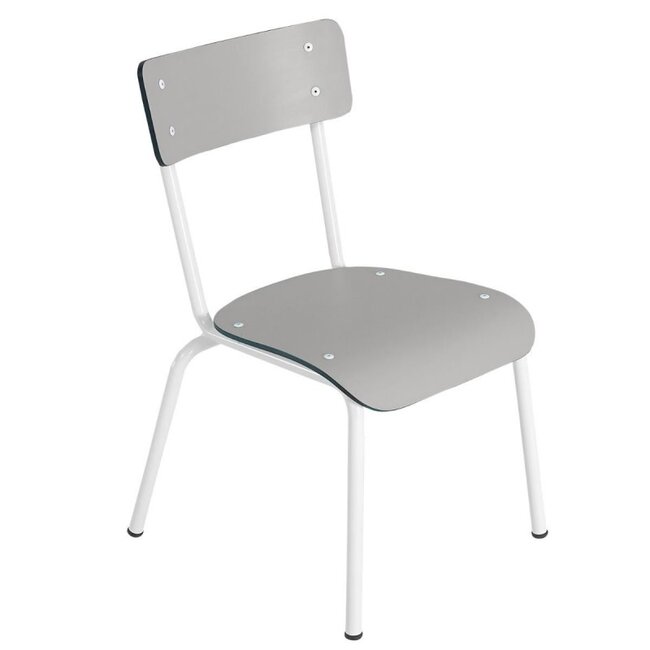 LES GAMBETTES CHAISE ENFANT 6-12ANS COLETTE UNI GRIS PERLE