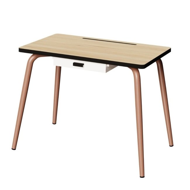 LES GAMBETTES BUREAU D'ECOLIER 6-12ANS ROMY UNI BOIS CLAIR - PIEDS TERRACOTTA