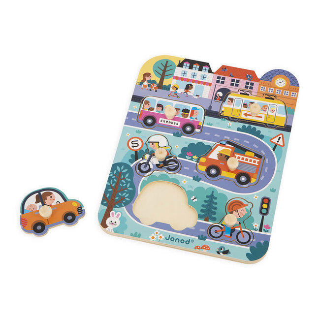 JANOD PUZZLE D'ENCASTREMENT "DANS LA VILLE"