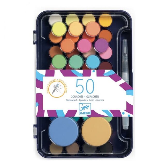 DJECO LES COULEURS - PALETTE D'ARTISTE 50 GOUACHES +6ANS