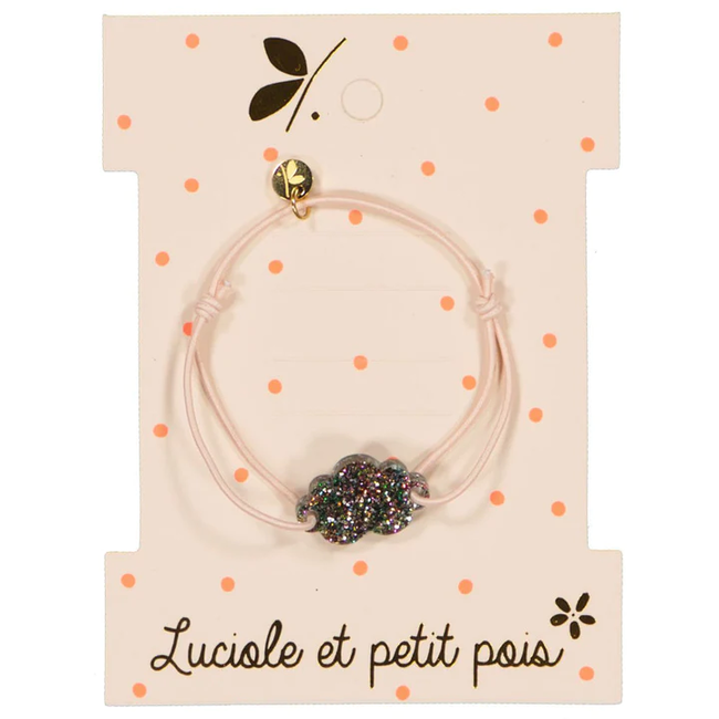 LUCIOLE ET PETIT POIS BRACELET CORDON ÉLASTIQUE - ROSE PÂLE