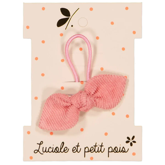 LUCIOLE ET PETIT POIS ÉLASTIQUE TISSU "MINI NOEUD LAPIN" VELOURS CÔTELÉ ROSE