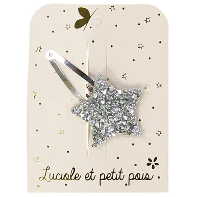 LUCIOLE ET PETIT POIS BARRETTE STRASS "ÉTOILE" ARGENTÉ