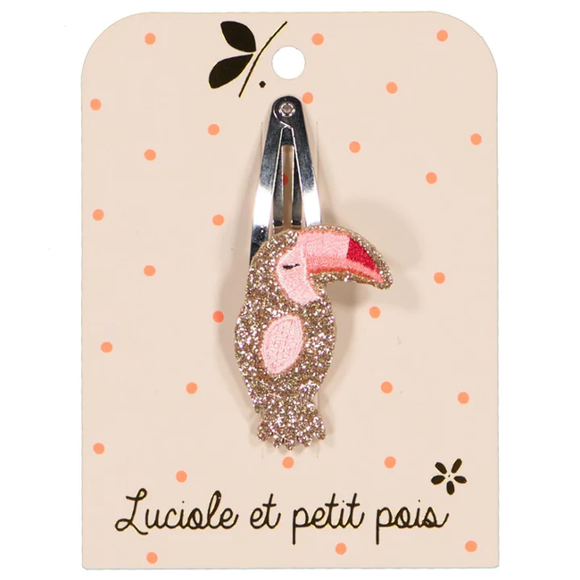 LUCIOLE ET PETIT POIS BARRETTE GLITTER "TOUCAN"