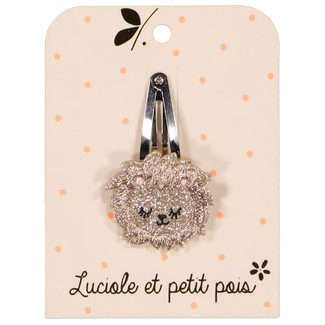 LUCIOLE ET PETIT POIS 1 X BARRETTE 5CM - LION GLITTER