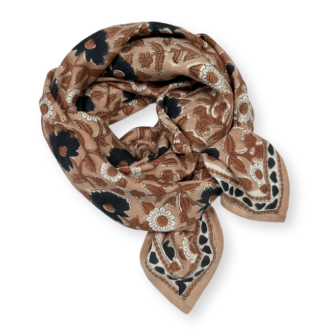 APACHES GRAND FOULARD APACHES LATIKA "COEUR" PRALINE