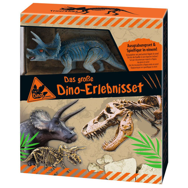 KIT DE FOUILLE ARCHÉOLOGIQUE - TRICÉRATOPS AVEC FIGURINE