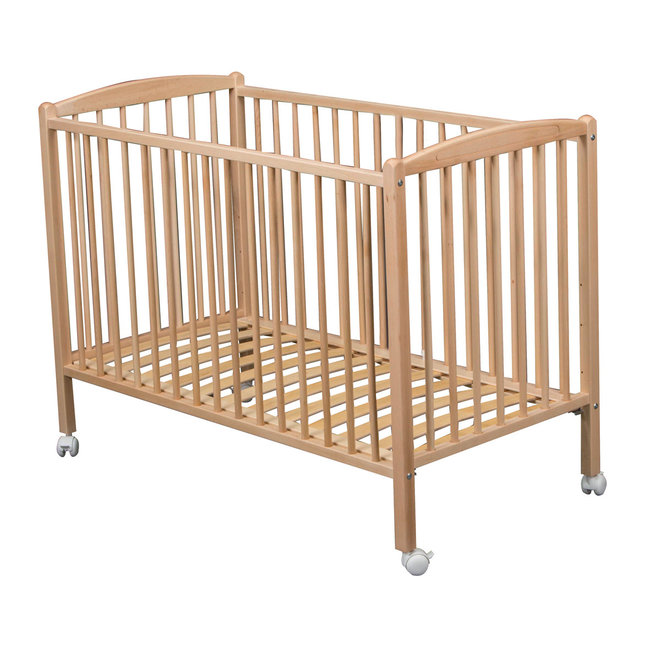 COMBELLE LIT À BARREAUX "ARTHUR" HÊTRE NATUREL VERNIS