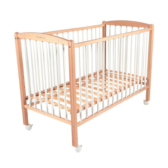 COMBELLE LIT À BARREAUX "ARTHUR" HÊTRE DU CANTAL BICOLORE NATUREL/BLANC