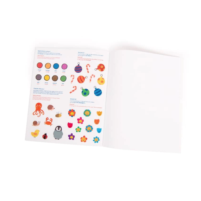 MOULIN ROTY CAHIER IMAGIER À COLORIER 28 PAGES + 125 STICKERS - LES POPIPOPS