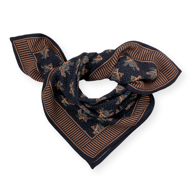 APACHES PETIT FOULARD APACHES MANIKA "ANANAS" CHARBON