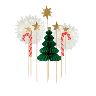 10 X DÉCORATIONS DE GÂTEAU DE NOËL