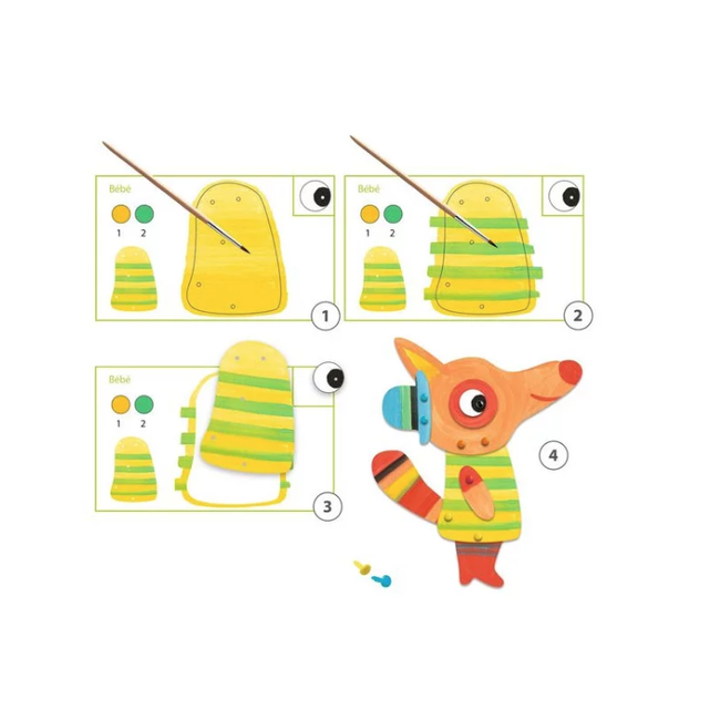 DJECO PEINTURE GÉANTE ARTICULÉE - LA FAMILLE RENARD +3ANS