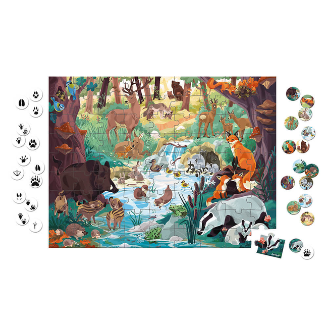 JANOD PUZZLE D'OBSERVATION MADE IN FRANCE 81PCS - EMPREINTES WWF