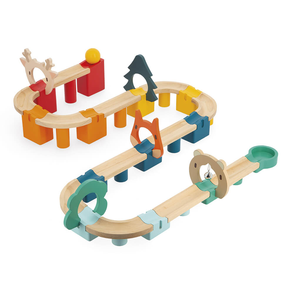 MON PREMIER CIRCUIT DE BILLE EN BOIS +2ANS - MOM POP