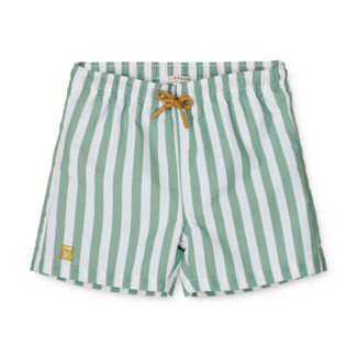 LIEWOOD SHORT DE BAIN "DUKE" STRIPE PEPPERMINT / CRISP WHITE