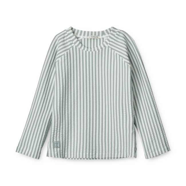 LIEWOOD T-SHIRT ANTI-UV "NOAH" STRIPE SEA BLUE WHITE