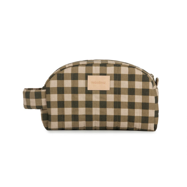 NOBODINOZ TROUSSE DE TOILETTE IMPERMÉABLE HYDE PARK - GREEN CHECKS