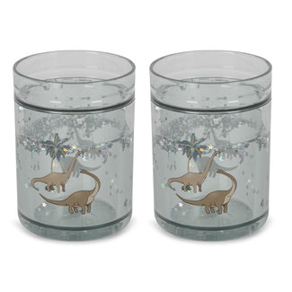 KONGES SLOJD 2 X VERRES À PAILLETTES - DINO