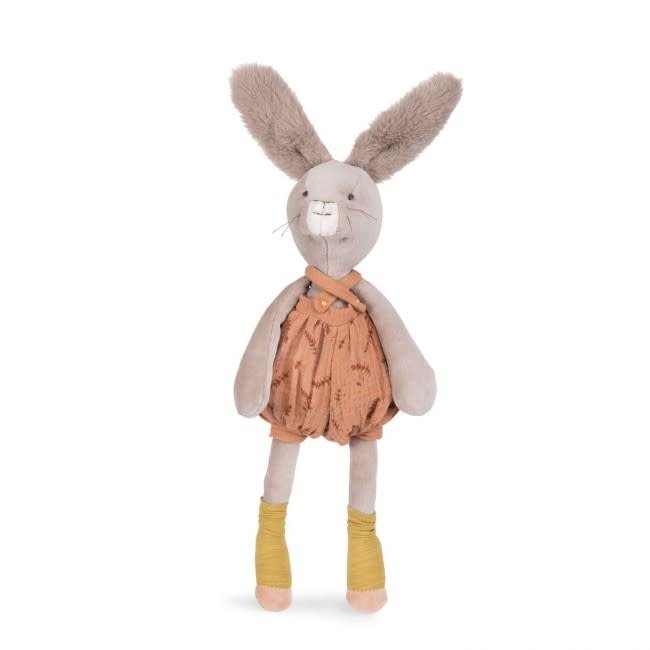 MOULIN ROTY GRANDE PELUCHE LAPIN ARGILE 40CM - TROIS PETITS LAPINS