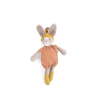 MOULIN ROTY PETITE PELUCHE LAPIN ARGILE 32CM - TROIS PETITS LAPINS