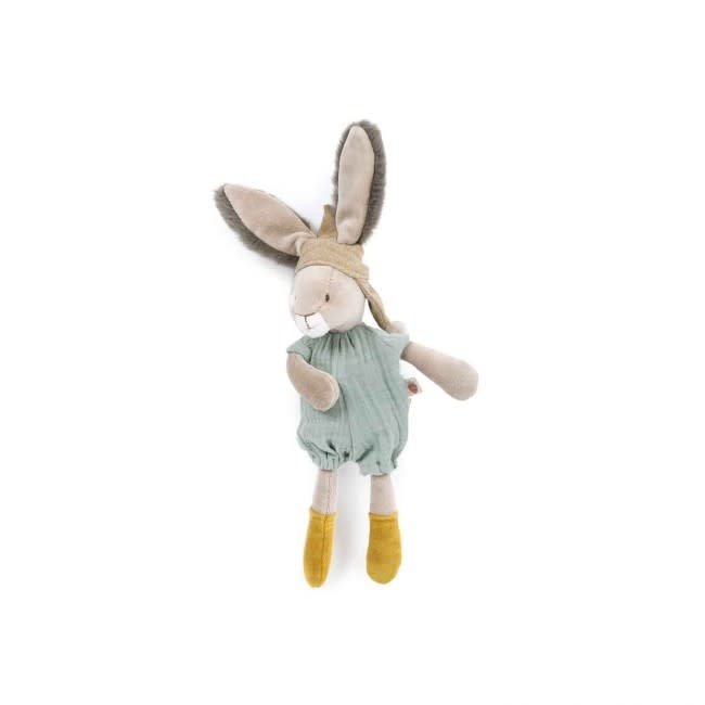 MOULIN ROTY PETITE PELUCHE LAPIN SAUGE 30CM - TROIS PETITS LAPINS
