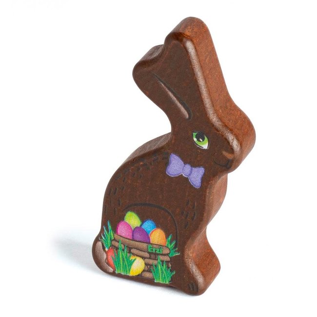 ERZI LAPIN DE PÂQUES CHOCOLAT EN BOIS