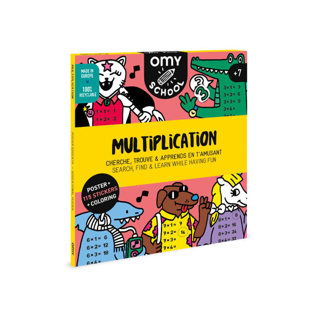 OMY POSTER DIDACTIQUE 60 STICKERS - OMY SCHOOL - MULTIPLICATIONS